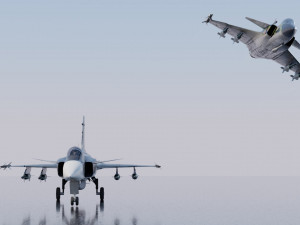 Saab JAS-39 Gripen lowpoly jet fighter Model 3D