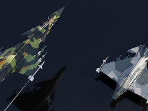 Saab JAS-39 Gripen lowpoly jet fighter Model 3D
