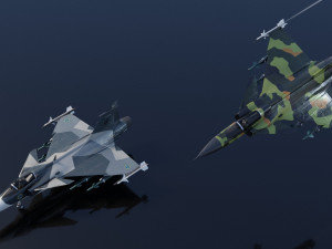 Saab JAS-39 Gripen lowpoly jet fighter Model 3D
