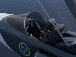 Saab JAS-39 Gripen lowpoly jet fighter Model 3D