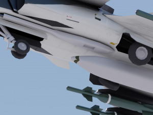 Saab JAS-39 Gripen lowpoly jet fighter Model 3D