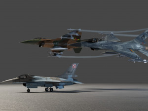 General dynamics f-16 falcon lowpoly jet fighter 3D 모델