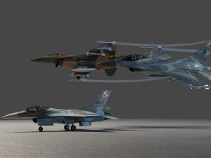 General dynamics f-16 falcon lowpoly jet fighter 3D Model
