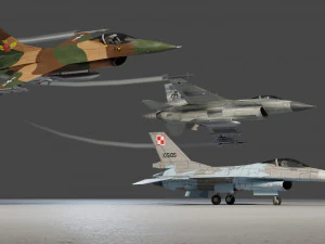 General dynamics f-16 falcon lowpoly jet fighter 3D Model