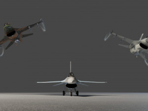 General dynamics f-16 falcon lowpoly jet fighter 3D 모델