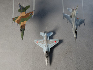 General dynamics f-16 falcon lowpoly jet fighter 3D 모델
