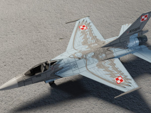 General dynamics f-16 falcon lowpoly jet fighter 3D 모델