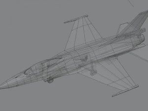 General dynamics f-16 falcon lowpoly jet fighter 3D Model