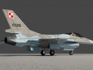 General dynamics f-16 falcon lowpoly jet fighter 3D Model