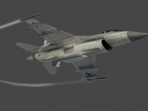 General dynamics f-16 falcon lowpoly jet fighter 3D Model