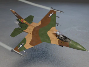 General dynamics f-16 falcon lowpoly jet fighter 3D Model