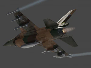 General dynamics f-16 falcon lowpoly jet fighter 3D Model