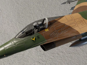 General dynamics f-16 falcon lowpoly jet fighter 3D Model