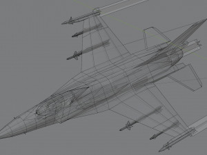 General dynamics f-16 falcon lowpoly jet fighter 3D 모델