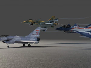 Chengdu j-10 vigorous dragon lowpoly jet fighter 3D Model