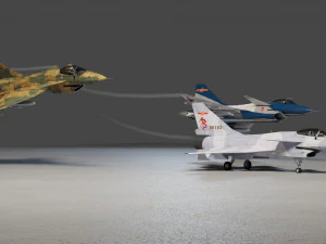 Chengdu j-10 vigorous dragon lowpoly jet fighter 3D Model