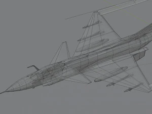 Chengdu j-10 vigorous dragon lowpoly jet fighter 3D Model
