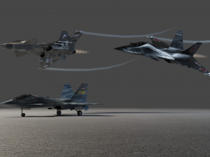 Skunk F-33 Lancer lowpoly concept jet fighter 3D 模型
