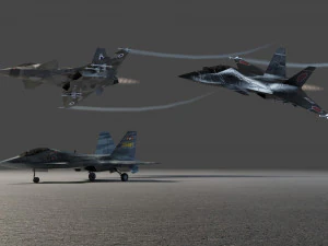 Skunk F-33 Lancer lowpoly concept jet fighter 3D Model