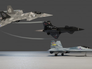 Skunk F-33 Lancer lowpoly concept jet fighter 3D 模型