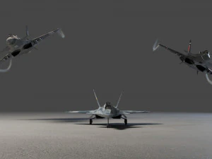 Skunk F-33 Lancer lowpoly concept jet fighter 3D Model