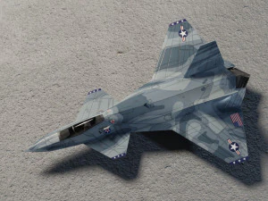 Skunk F-33 Lancer lowpoly concept jet fighter 3D Model