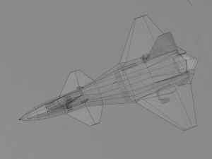 Skunk F-33 Lancer lowpoly concept jet fighter 3D Model