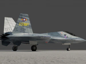 Skunk F-33 Lancer lowpoly concept jet fighter 3D Model