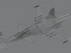 Skunk F-33 Lancer lowpoly concept jet fighter 3D Model
