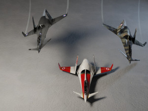 I-20 Firehawk lowpoly concept jet fighter 3D Model