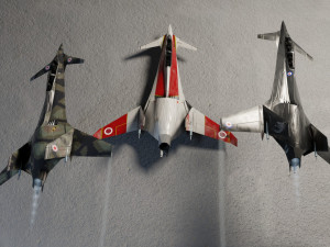 I-20 Firehawk lowpoly concept jet fighter 3D Model