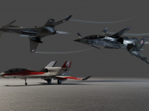 I-20 Firehawk lowpoly concept jet fighter 3D Model