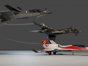 I-20 Firehawk lowpoly concept jet fighter 3D Model