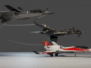 I-20 Firehawk lowpoly concept jet fighter 3D Model