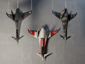 I-20 Firehawk lowpoly concept jet fighter 3D Model