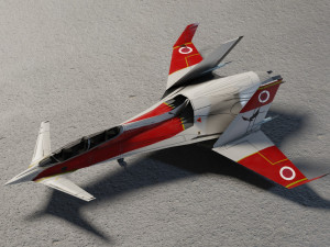 I-20 Firehawk lowpoly concept jet fighter 3D Model