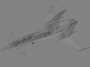 I-20 Firehawk lowpoly concept jet fighter 3D Model