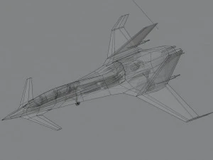 I-20 Firehawk lowpoly concept jet fighter 3D Model