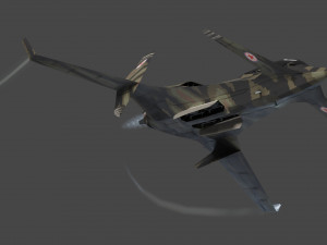 I-20 Firehawk lowpoly concept jet fighter 3D Model