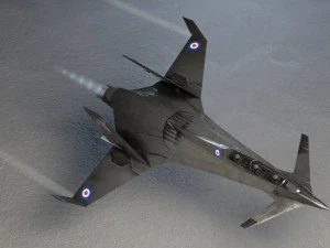 I-20 Firehawk lowpoly concept jet fighter 3D Model