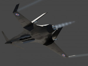I-20 Firehawk lowpoly concept jet fighter 3D Model