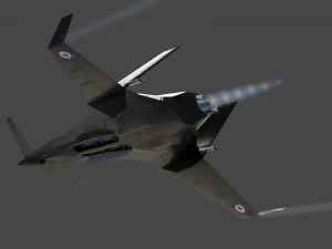 I-20 Firehawk lowpoly concept jet fighter 3D Model