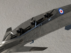 I-20 Firehawk lowpoly concept jet fighter 3D Model