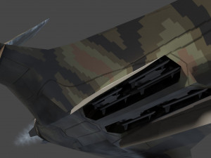 I-20 Firehawk lowpoly concept jet fighter 3D Model