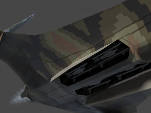I-20 Firehawk lowpoly concept jet fighter 3D Model