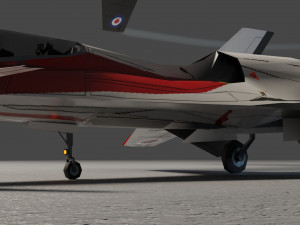 I-20 Firehawk lowpoly concept jet fighter 3D Model