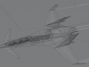 I-20 Firehawk lowpoly concept jet fighter 3D Model