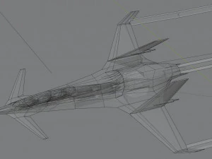 I-20 Firehawk lowpoly concept jet fighter 3D Model