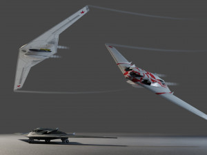 TU-222 Bechovka concept stealth bomber Modelo 3D