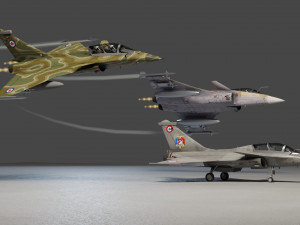 Dassault rafale lowpoly jet fighter 3D Model